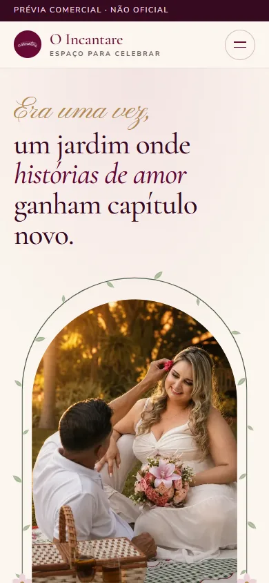 Primeira tela da prévia de O Incantare no celular